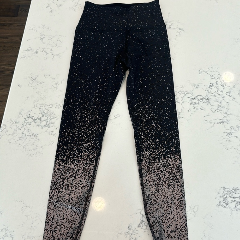 Beyond Yoga Leggings Black with Gold Speckles L